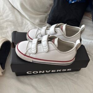 Converse White and Red Velcro Sneakers